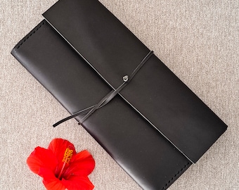 Black Leather Clutch Bag