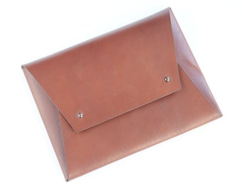 Brown Leather Clutch Bag