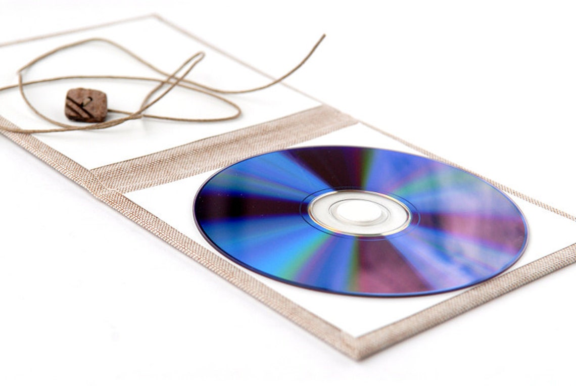 Rustic CD/DVD Case Canvas With Button and String - Etsy
