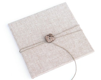 Rustikale CD/DVD Case Canvas mit Knopf und String