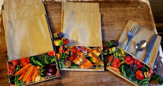 Cutlery Pocket Holder Satiny Napkin Holder- Kitchen Tableware- Silverware  Holder