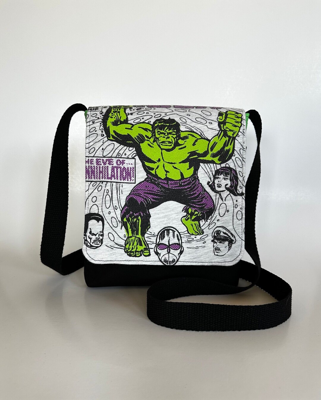 Hulk Bag - Upcycled Hulk T-shirt Bag - Hulk Purse - Hulk Crossbody Bag ...