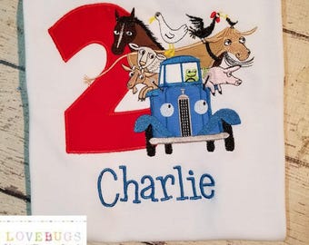 Custom Boys Little Blue Truck Birthday Shirt ~ Monogrammed, Applique, Embroidered ~ Many sizes available