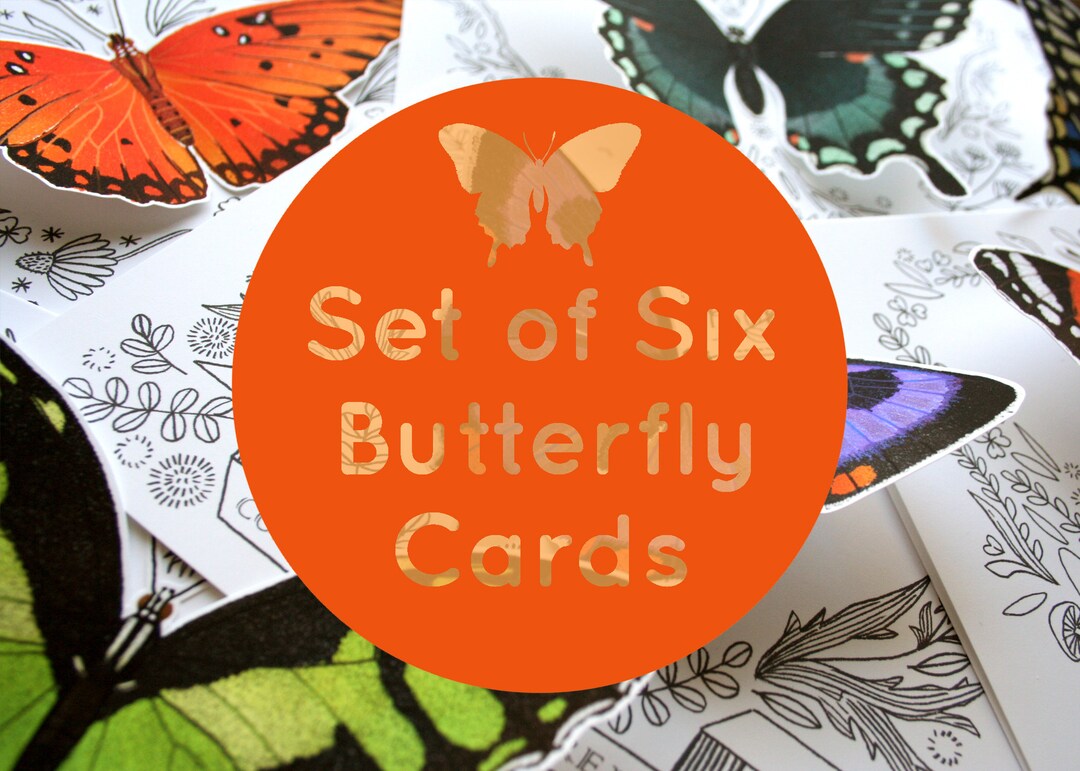 3D Butterfly Card Set - Set of Six - Blank Cards, All Occasion ...