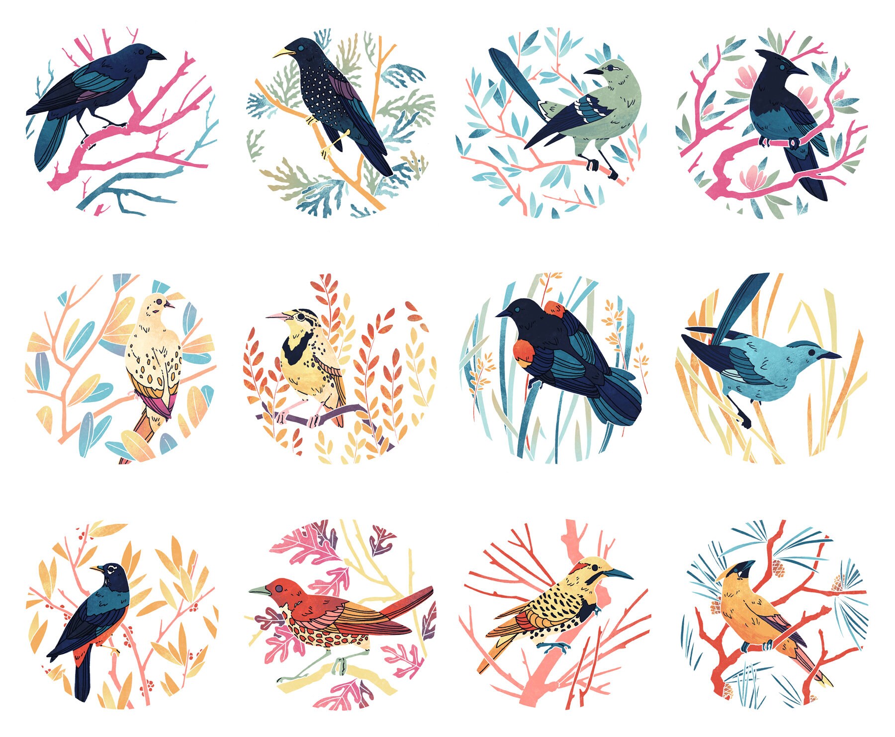 2021 Bird Desk Calendar Monthly Desktop Calendar Etsy