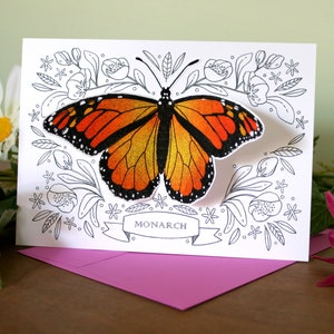 Carte de voeux papillon monarque - Papeterie papillon image 2