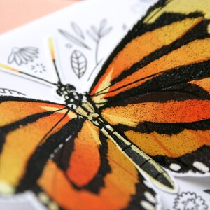 Carte papillon - Tiger Mimic Queen - carte vierge 3D, carte pour toutes les occasions, carte de remerciement, papeterie image 3