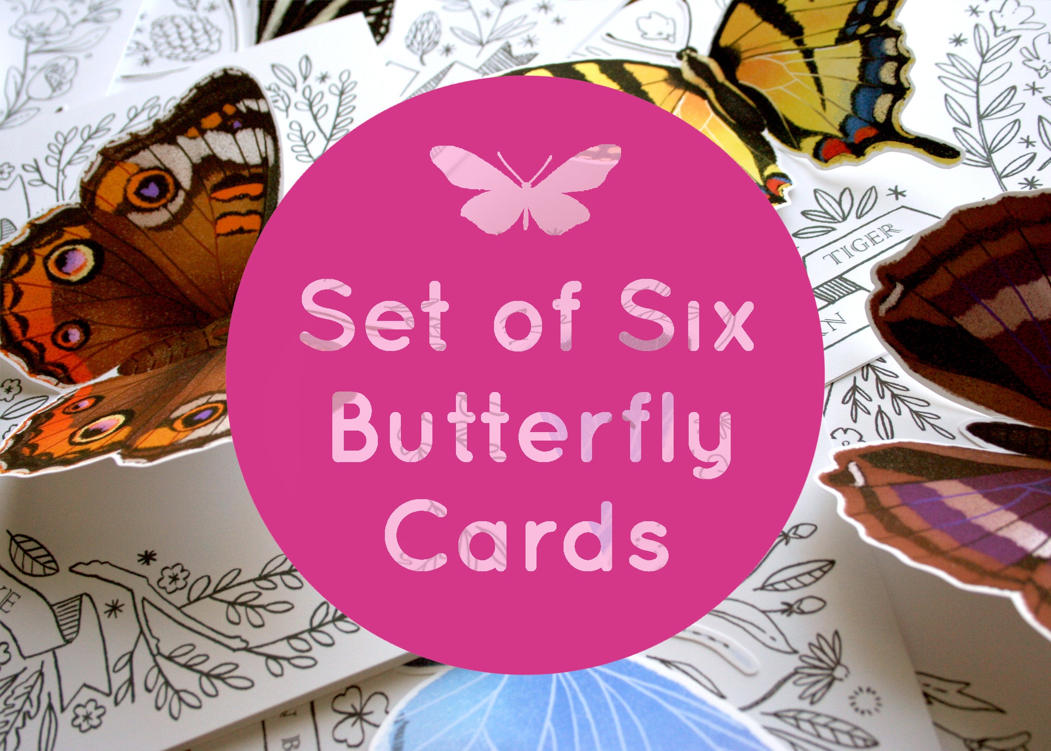 Download Butterfly Greeting Cards Set Of 6 3d Blank Cards All Etsy