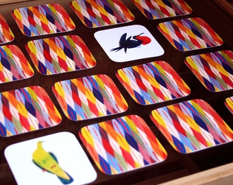 Bird Memory Matching Card Game – Educational Concentration Game, Bird Pairs – Catch that Bird!