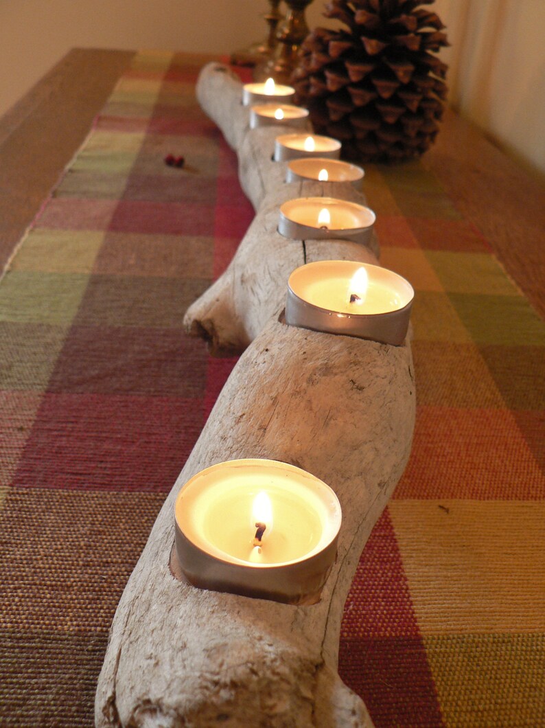 Large Driftwood candle holder 146 Driftwood mantel piece Etsy