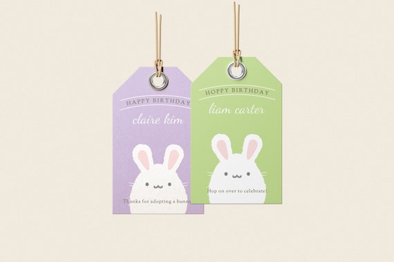 Some Bunny Favor Tags Square Party Favor Tags Personalized Happy Easter Gift Tag Bunny gift Editable Gift Tag Template