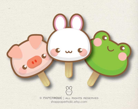PRINTABLE Animal Fans | Paper Craft for Kids | Birthday, Wedding, Baby Shower, Party | Bunny Panda Pig Frog Owl Koala Il_570xn