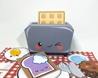 Printable Toaster Paper Craft for Kids Toy Activity • Digital File