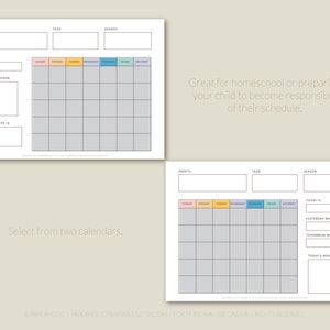 Kids Perpetual Calendar; Printable Learning Activity Homeschool ...
