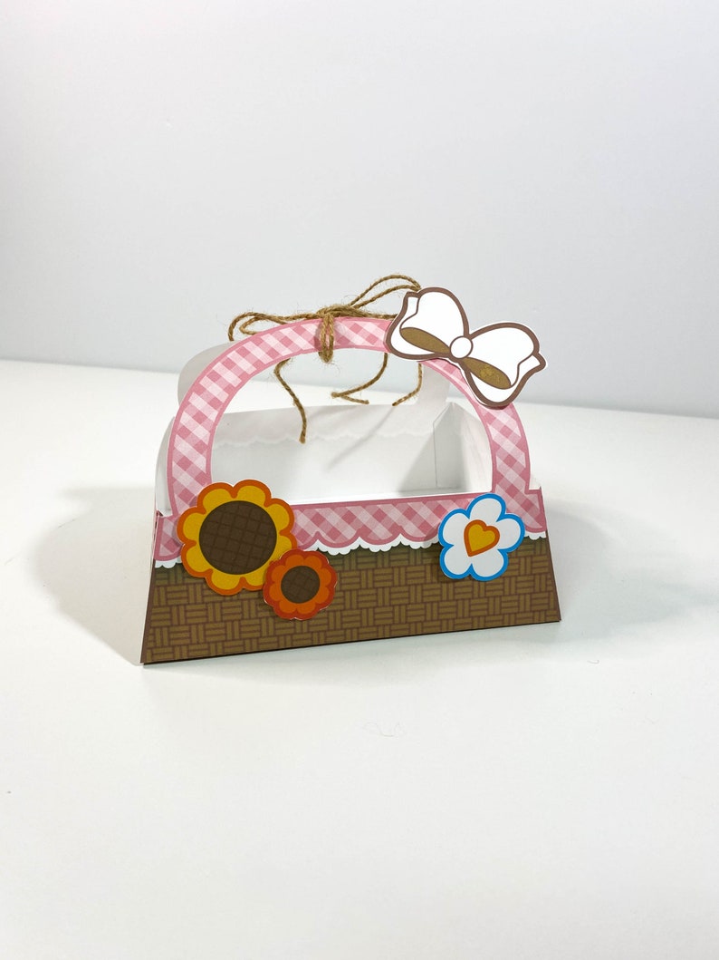 Printable Easter Favor Basket Paper Craft Gift Box Picnic image 4