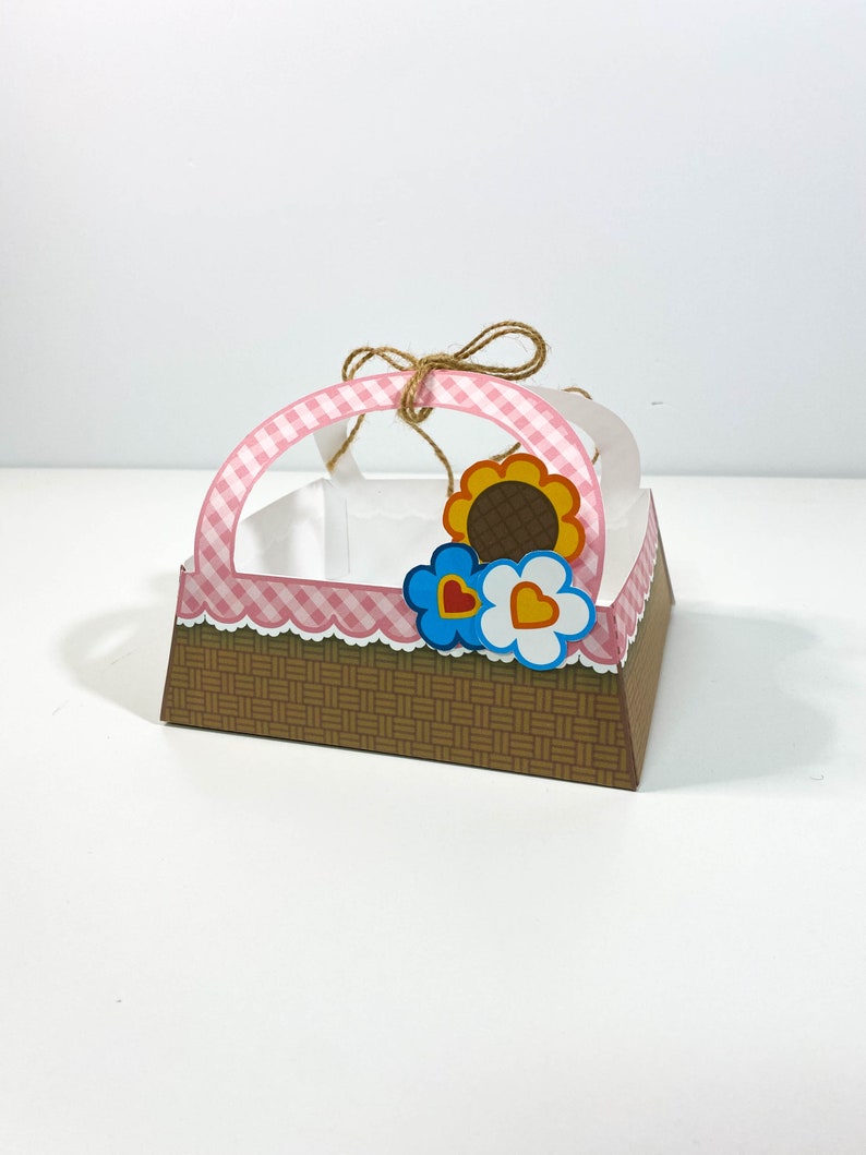 Printable Easter Favor Basket Paper Craft Gift Box Picnic image 5