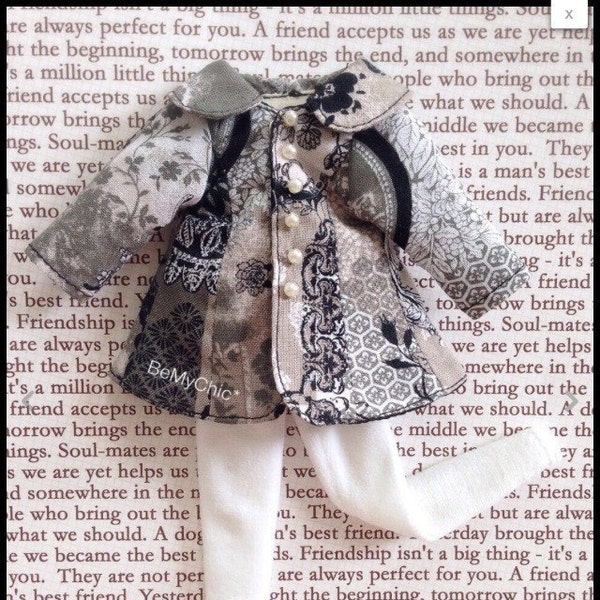 Blythe Cloth Dress - Beautiful Vintage Coat with Legging *Special Edition*