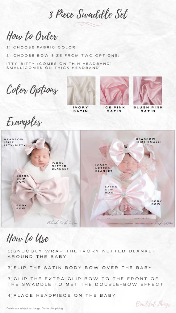 Swaddle with cheap matching bow