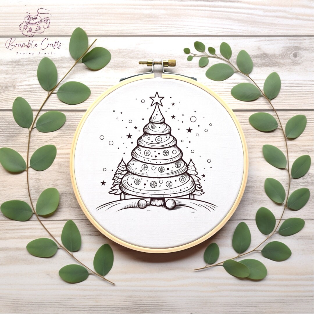 Sewing Pattern Christmas Tree Embroidery Pattern Gift Christmas Tree ...