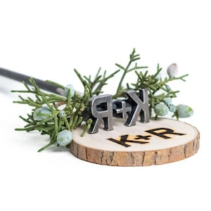 Custom Initial Monogram Branding Iron - The Heritage Forge - Wood Branding Iron for Personalized Crafts, Woodworking, BBQ, and Grilling