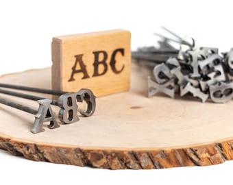 A-Z Alphabet Branding Irons - 1&quot; Tall - 26 Letters - Custom Cowboy Monogram - The Heritage Forge
