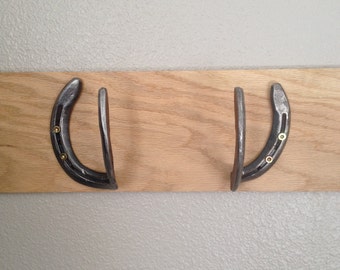 Rustic Horseshoe Towel Hooks - For Bathrooms, Key Holder for Wall, Coat Rack Wall Mount - Half Hook Hanger - The Heritage Forge