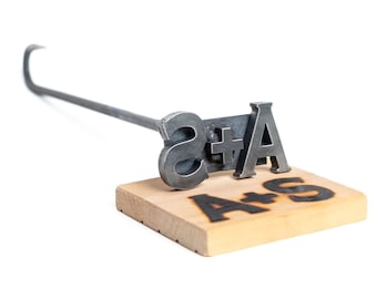 Custom Initial Monogram Branding Iron - The Heritage Forge - Wood Branding Iron for Personalized Crafts, Woodworking, BBQ, and Grilling