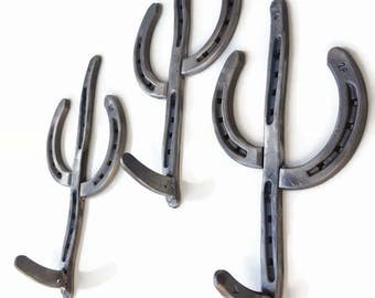 Rustic Horseshoe Cactus Hangers - Hangers - The Heritage Forge