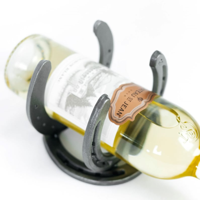 Horseshoe Wine Bottle Holder 1 Bottle Handmade the Etsy
