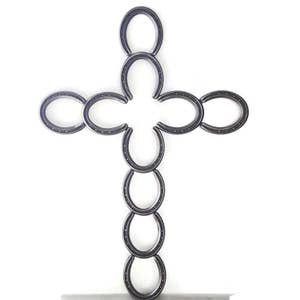 Rustic Horseshoe Cross Rustic Home Decor The Heritage Forge image 1