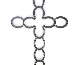 Cruz de herradura rústica - Decoración rústica para el hogar - The Heritage Forge