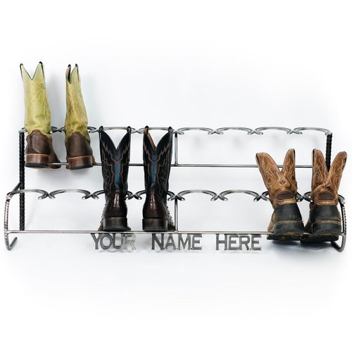 Rustic Horseshoe Boot & Shoe Rack the Heritage Etsy