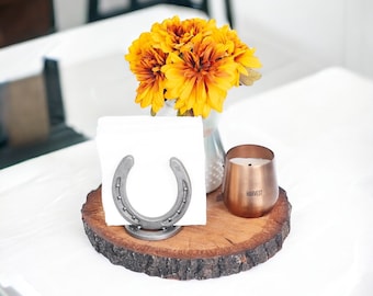 Rustic Horseshoe Napkin Holder - Perfect for Napkins in the Kitchen, Dining Outside, and Picnics - The Heritage Forge