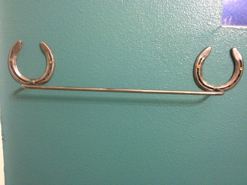 Towel Bar Hanger Steel Horseshoe for Rustic Farmhouse Bathroom Etsy