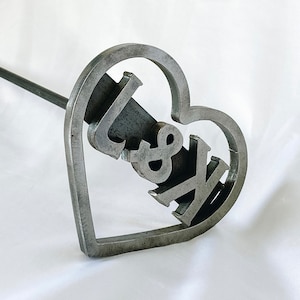 Custom Heart Branding Iron - Cowboy Monogram - Wood Branding Iron for Personalized Crafts, Custom Woodworking, BBQ, and Grilling