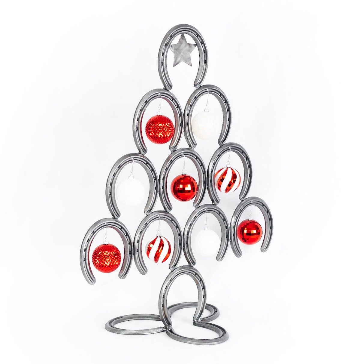 Rustic Horseshoe Christmas Tree With Star and Ornaments Etsy Canada