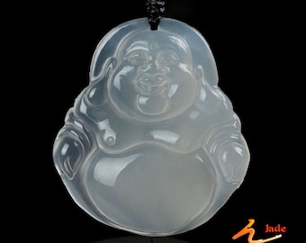 natural white jade  Happy / happiness / Compassion / LaughingTatu Maitreya  Buddha  charm fashion pendant