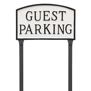 Guest Parking Arch WALL or LAWN Statement Plaque Sign, Reserved Parking Business Sign, Durable Powder Coated Aluminum, Easy to Install!