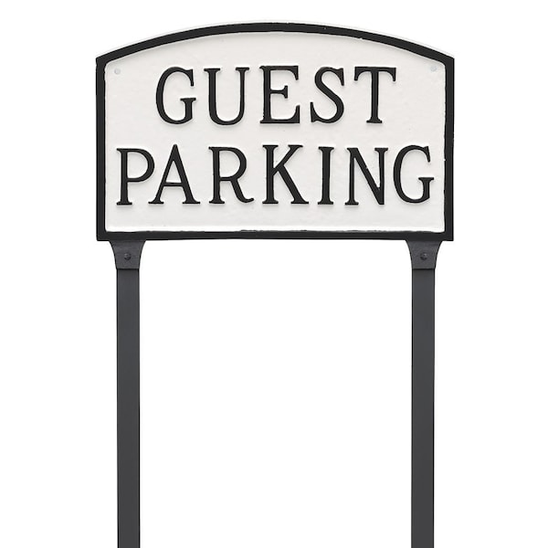 Guest Parking Arch WALL or LAWN Statement Plaque Sign, Reserved Parking Business Sign, Durable Powder Coated Aluminum, Easy to Install!