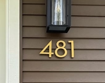 8 Inch Modern House Numbers & Letters, Floating or Flush, Durable Precision Cut Aluminum, Personalized Modern Address, Custom Metal Work