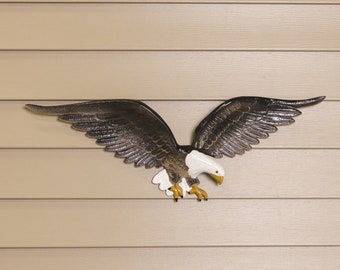 24'' Wall Eagle, Cast Metal Patriotic Eagle, Wall Hanging American Decor, Durable Powder Coated Cast Aluminum, Proudly Made in the USA