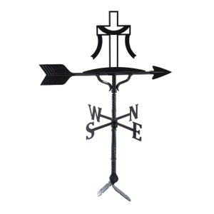 Cross Weathervane, 14 Colors Available, Roof Mount Included, Weathervane