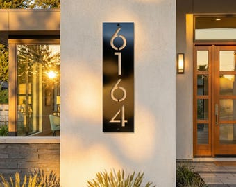 House Number Address Sign, Custom Vertical Address, Numbers for House, Modern Address Numbers