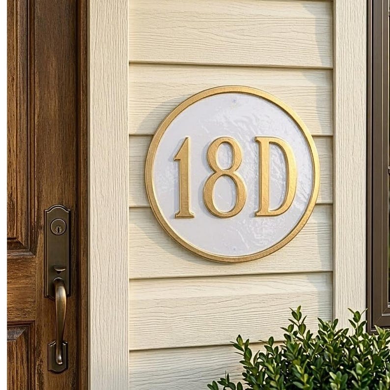 Circle Address WALL Plaque Sign, One Line Address Sign, Made in ...