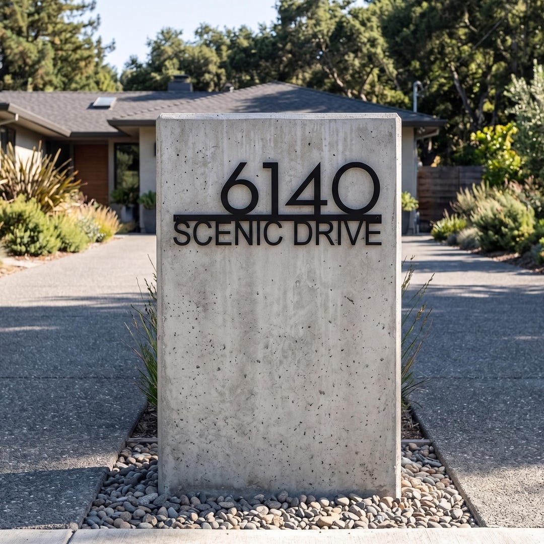 Custom Address Sign - Steel House Numbers, Modern Style, Modern House ...