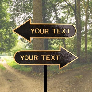 Custom Text Arrow - Left Arrow - Right Arrow - Wall Mount or Lawn Mount