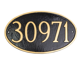 Classic Oval WALL Address Plaque Sign, One Line Address Sign, Custom Metal Sign, House Number Plaque Display, House Decor