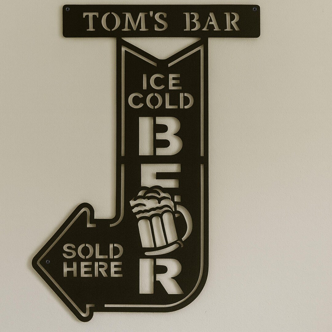 Personalized Bar Sign for Garage - Man Cave Art - Beer Decor - Man Cave ...
