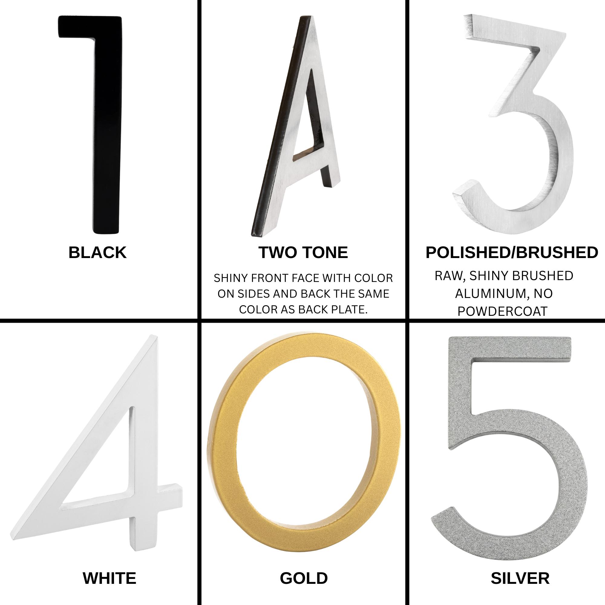 Modern Address Sign, 4 Inch Floating Number Address Sign, Horizontal ...