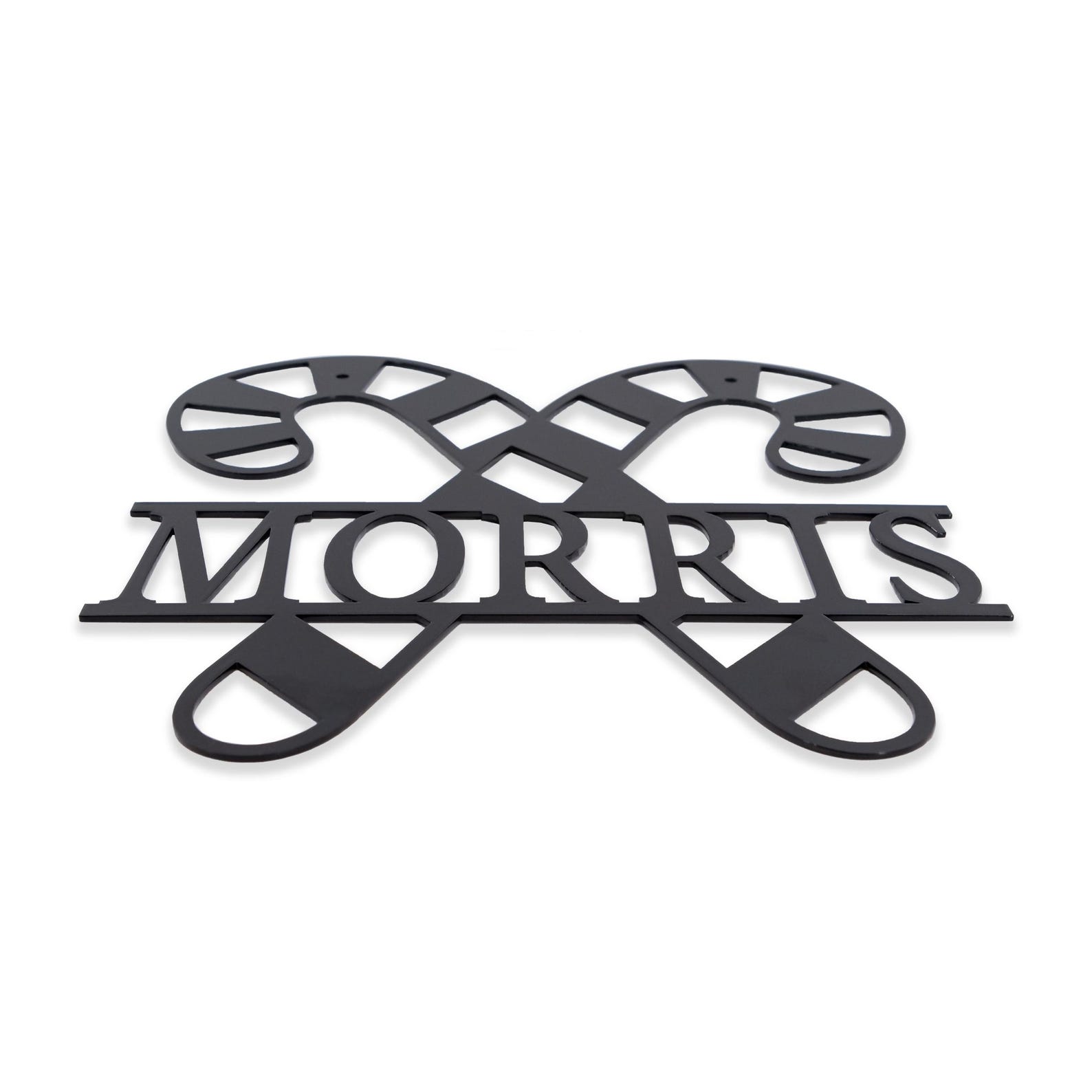 Christmas Candy Cane Monogram Metal Wall Art, Christmas Gift, Christmas ...